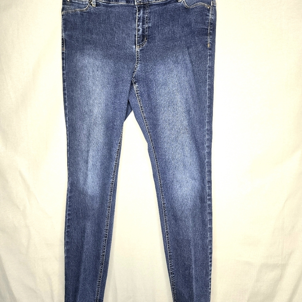 CJ Banks Stretch Skinny Denim Jeans. Blue 14W - Picture 3 of 11